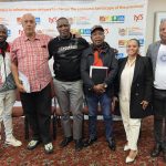 HOD DR STEVEN JONKERS, CHIEF DIRECTOR MS ANN MPOTSANG, MR NTSIKI NKOSANA AND UNION RESPRESENTATIVES